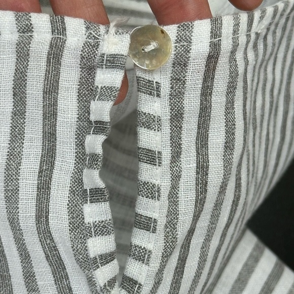 Francesca‎ Bettini Linen Striped Sleeveless Midi Dress L Pockets Lagenloo… - Picture 5 of 13